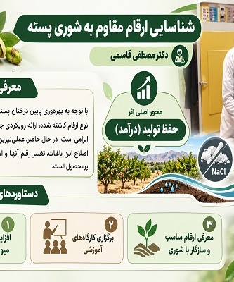شناسایی ارقام مقاوم به شوری پسته