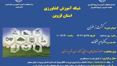 برگزاری وبینار آموزشی " کشت زعفران"